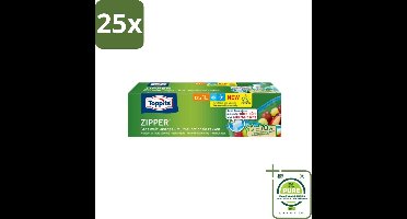 25 x Toppits – Zipper Multifunctionele Zakken – 1 Liter – 12 Zakjes - Grootverpakking - Zipper Zakken - Lekken - Voedsel Bewaren - Restjes Opbergen - Snacks