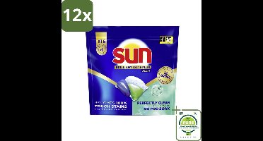 Sun – Vaatwascapsules – Brilliant Shine+ All-in-1 – 16 capsules - Voordeelverpakking - 12 stuks - Vaatwasmiddel - Vaatwascapsules