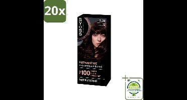 20 x SYOSS - Coloration 3-28 Pure Chocolade - Haarverf - Grijsdekking - Vermindert Haarbreuk - Grootverpakking - Permanente Haarkleuring - Haarkleur - Grijsdekking - Keratine - Haarkleur Crème
