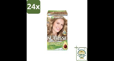 Garnier - Nutrisse Ultra Crème 8 - Haarkleuring - Lichtblond - Intens Voedend - Permanente Kleur - Voordeelverpakking - 24 stuks - Permanente haarkleur - Voedende haarkleuring
