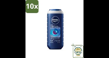 10 x NIVEA MEN - Douchegel - Total Relax - 250 ml - Grootverpakking - Douchegel Mannen - Ontspanning Douche - Rustgevende Geur - Gezicht En Haar Reinigen - Huid Verzorgen