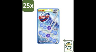 25 x Glorix - Toiletblok - Power Clean Ocean - Frisse Geur - 2 blokken - Grootverpakking - Toiletblok - Hygiëne - Reiniging - Anti-kalk - Oceaangeur