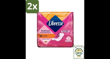Libresse – Inlegkruisjes – Invisible Normal 3 mm – 16 Inlegkruisjes - Voordeelverpakking - 2 stuks - Ultradun - Discreet