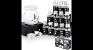 VILDE - Aromadiffuser - Keramische Kom - 12 Geurende Olieën - Tealight