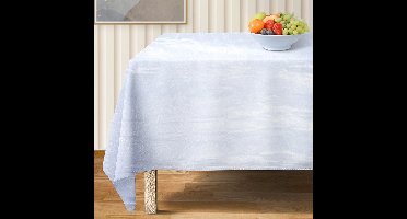 Excellent Houseware - Tafellaken - 220x150 cm - Witte Polyester - Sneeuwvlokpatroon