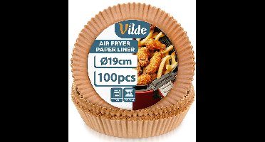 Airfryer Bakpapier Bakjes - Ø 16-20 cm - Ronde Vorm - 100 Stuks - Air Fryer Wegwerp Lijnvellen