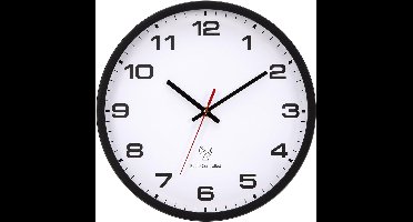 PromoHome Radiogestuurde Wandklok 30 cm "Zwart Wit" - Geruisloze Kwarts Klok met Automatische Tijdinstelling voor Keuken, Slaapkamer, Kantoor en Woonkamer