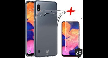 Hoesje geschikt voor Samsung Galaxy A10 - Transparant + Screen Protecto