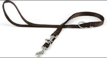 Nylon dressuurlijn. Bruin.