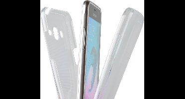 Hoesje geschikt voor Samsung Galaxy J3 (2016) - Voor en Achterkant 360 Graden Bescherming Shockproof Siliconen Gel TPU Case Screenprotector Transparant Cover Hoesje - (0.5mm)