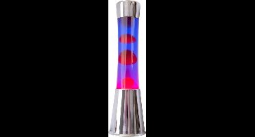 Fisura Lavalamp Chroom - rode lava - paarse vloeistof