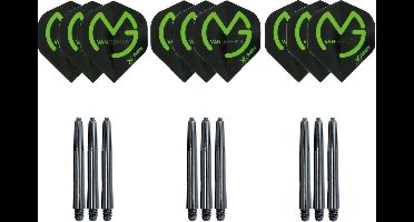 Michael van Gerwen - cadeauset - zwart - dartshafts - dartflights - mvg