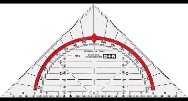 M+R Geodreieck 17cm glasklar rood hinterlegt 1 stuks