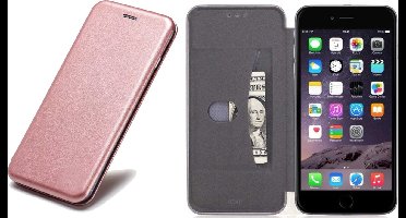 Hoesje geschikt voor iPhone 6s / 6 - Book Case Kunstleer Minimalistisch Roségoud
