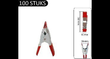 Topgear Mini Marktklemmen - 100 stuks - 50 mm - 19 mm bekopening