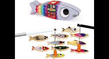 Janod - Sardine Visspel - Visspel Bestaande Uit 10 Grappige En Kleurrijke Sardientjes, Geleverd Met 2 Houten Hengels Met Een Haak In De Vorm Van Een Vis - Geschikt Vanaf 2 Jaar