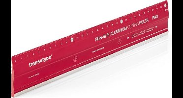 Transotype - Aluminum Ruler Red 30cm