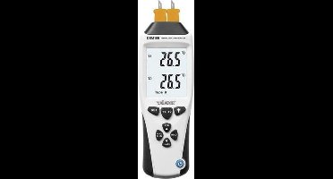 Velleman Thermometer met thermokoppel type K/J, dubbele meting, dubbel lcd-display, -200 °C -1370 °C, datahold