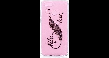 Shop4 - Honor 7X Hoesje - Zachte Back Case Feather to Birds Transparant