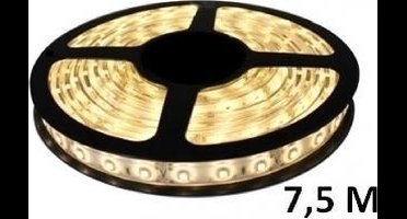 7,5 meter - warm wit - LED strip - 24 volt - 3528 SMD - waterdicht - dimbaar