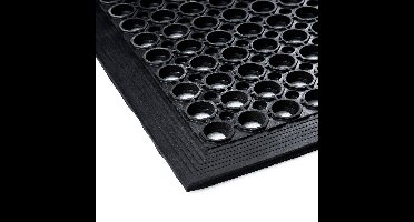 Ringmat rubber 80 x 120 cm - Met rand - Deurmat / Entreemat