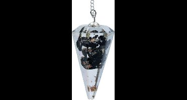 Pendel - Orgon - zwarte Toermalijn - facet geslepen - spitse punt - 4 cm - 11 g