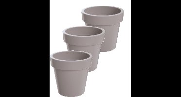 Bloempot Buiten Rond Lofly 13cm TAUPE Prosperplast / 3 STUKS ! /