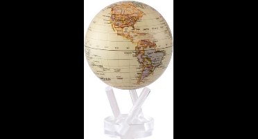 Mova wereldbol op zonne energie Ø 11,5 cm - Uitvoering - Antiek beige hoogglans (ATW)