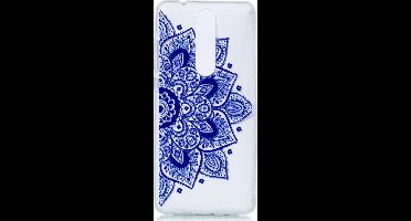 Shop4 - Nokia 5.1 (2018) Hoesje - Zachte Back Case Mandala Blauw