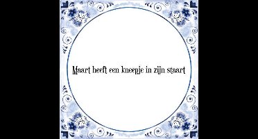 Tegeltje met Spreuk (Tegeltjeswijsheid): Maart heeft een kneepje in zijn staart + Kado verpakking & Plakhanger