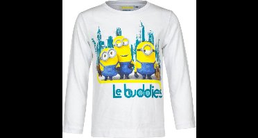 Minion shirt met lange mouw - Le Buddies - wit - maat 92/98 (3 jaar)
