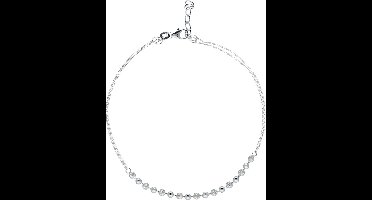 Classics&More enkelbandje - zilver - gourmet 1.5 mm - bolletjes - 2 strengen - 23 + 2 cm