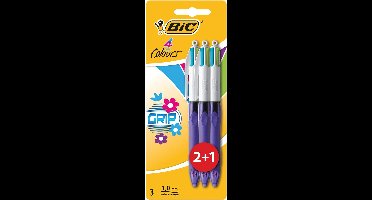 BIC 4 COLOURS GRIP FASHION 2+1