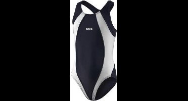 BECO Badpak - Meisjes - Polyamide/elastaan - Wit/zwart - Maat 116
