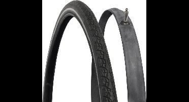 Dresco Buiten- en Binnenband - Set met 1 binnen & buitenband - Bandenmaat 28x1 5/8 x 1 3/8 - ETRTO maat 37-622 - Veilige reflectie - Dunlop ventiel - Hoogte ventiel 45mm - Lage rolweerstand - Hoge lekbestendigheid