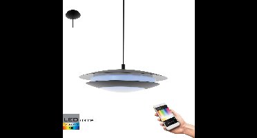 EGLO Connect Moneva-C - Hanglamp - Wit en gekleurd licht - Ø405 - Zwart - Wit