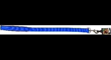 Hondenriem Nylon korthouder “SP” dubbel 25 mm x 60 cm, Blauw.