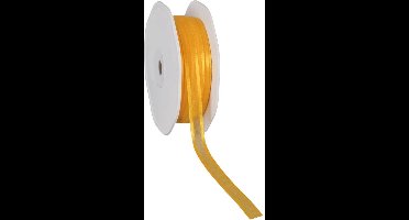 Satin edge Organzalint Geel - 10 mm / 50 mtr.