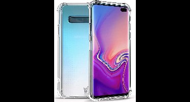 Hoesje geschikt voor Samsung Galaxy S10 Plus - Anti Shock Proof Siliconen Back Cover Case Hoes Transparant