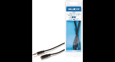 Valueline VLAB22050B10 Jack Stereo Audio Verlengkabel 3,5 mm Mannelijk - 3,5 mm Vrouwelijk 1,00 M Zwart