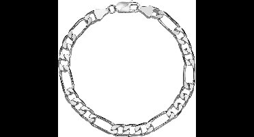 The Jewelry Collection For Men Armband Figaro 6 mm - Zilver