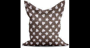 Zitzak Sterren en Harten Medium - Taupe