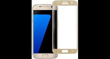 Screenprotector geschikt voor Samsung Galaxy S7 Tempered Glass Glazen Screen Protector - Volledig Beeld Dekkend - Transparant Goud van iCall