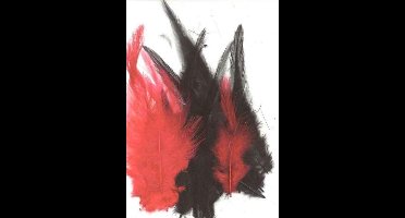 Veren - Rood/Zwart mix - 9-15 centimeter - 15 Stuks