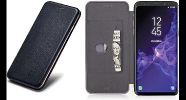 Hoesje geschikt voor Samsung Galaxy S9 - Kunstlederen Wallet - Zwart met Siliconen Houder - Portemonee