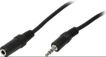 LogiLink AudioVerl. 1x 3,5mm -> 1x 3,5mm St/Bu 5.00m bk