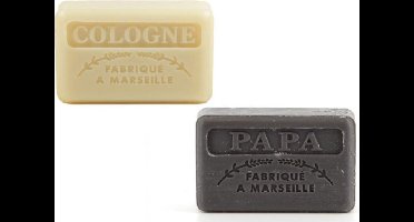 Soap bar set - zeep savon de marseille Cologne + Papa 2x125 gr. Vaderdag - Vaderdagcadeau