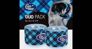 CureTape® Art Tartan - Voordeelset van 2 rollen Tartan 5cm x 5m - Kinesiotape met een Tartan print - Voordelige CureTape Art set - FysioTape - gebruikt voor blessures en klachten