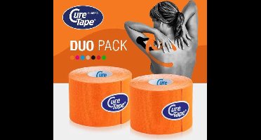 CureTape® Classic voordeelset - Oranje - Kinesiotape – 2 rollen - 5cm x 5m - Elastische tape - FysioTape - Kinesiologie Tape - Cure Tape