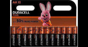 Duracell Plus alkaline AA-batterijen, verpakking van 12